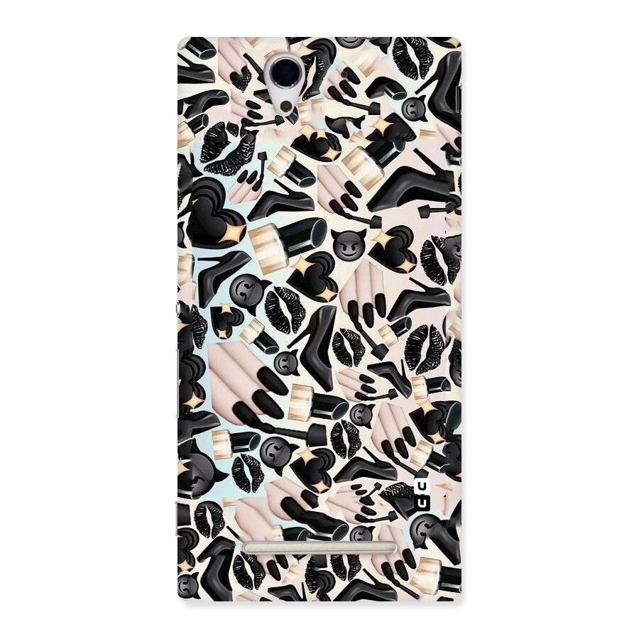All Black Love Back Case for Sony Xperia C3
