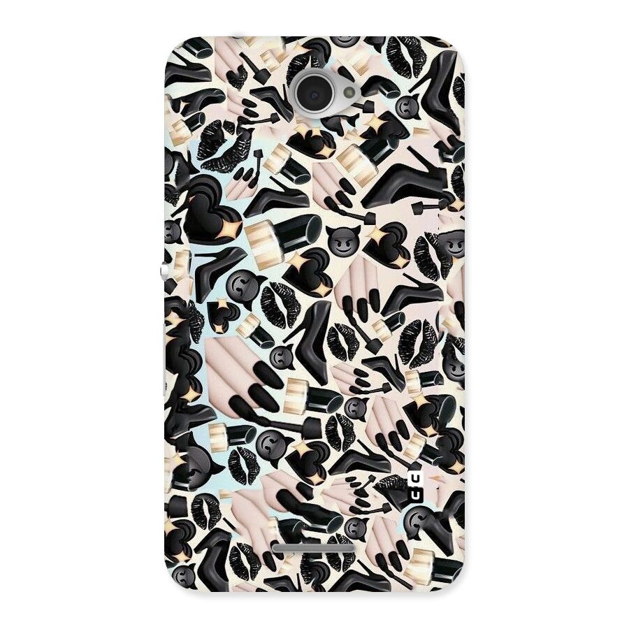 All Black Love Back Case for Sony Xperia E4