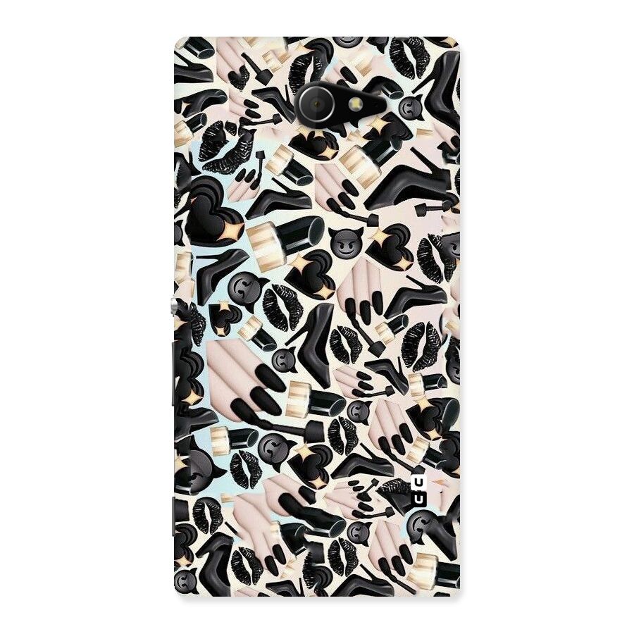 All Black Love Back Case for Sony Xperia M2