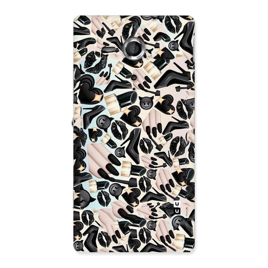 All Black Love Back Case for Sony Xperia SP