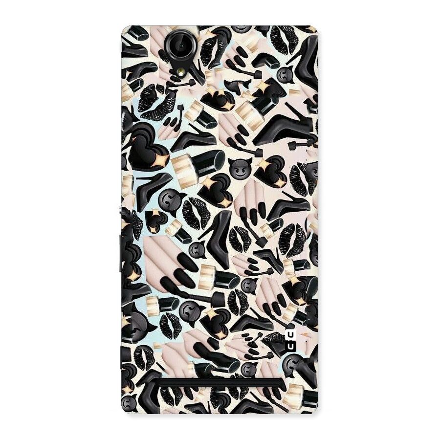 All Black Love Back Case for Sony Xperia T2