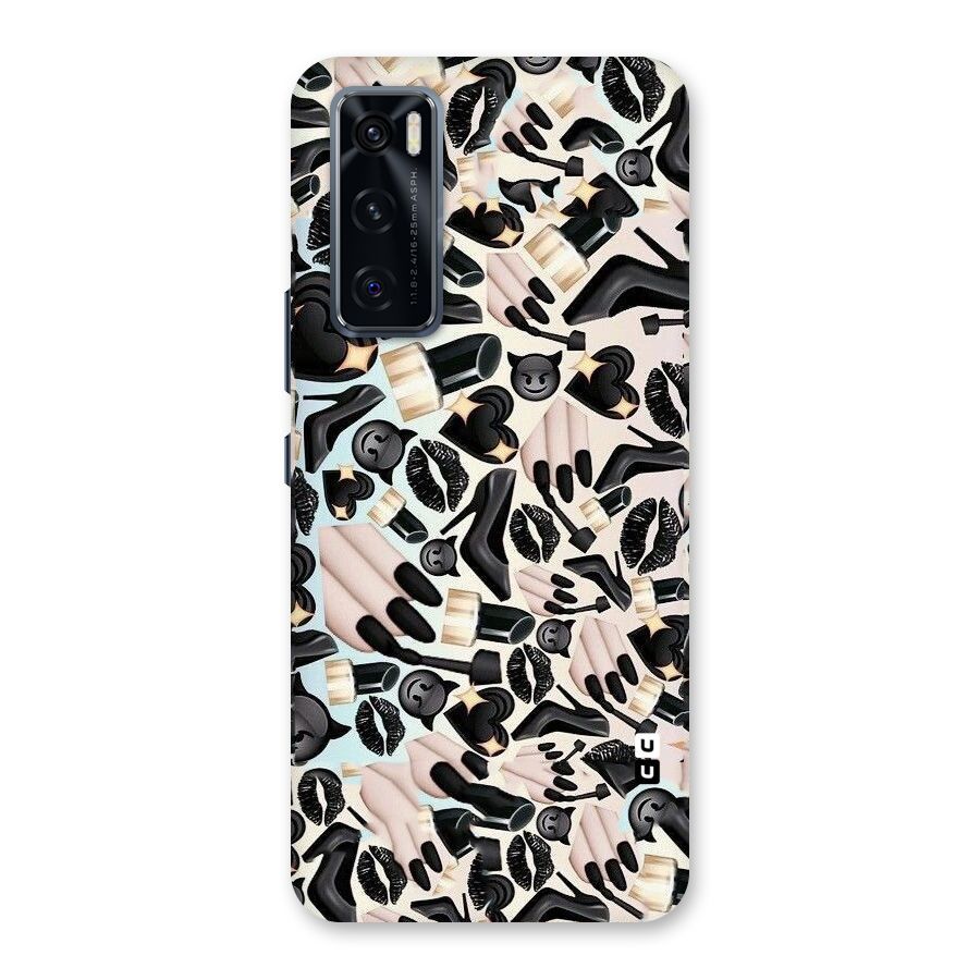 All Black Love Back Case for Vivo V20 SE
