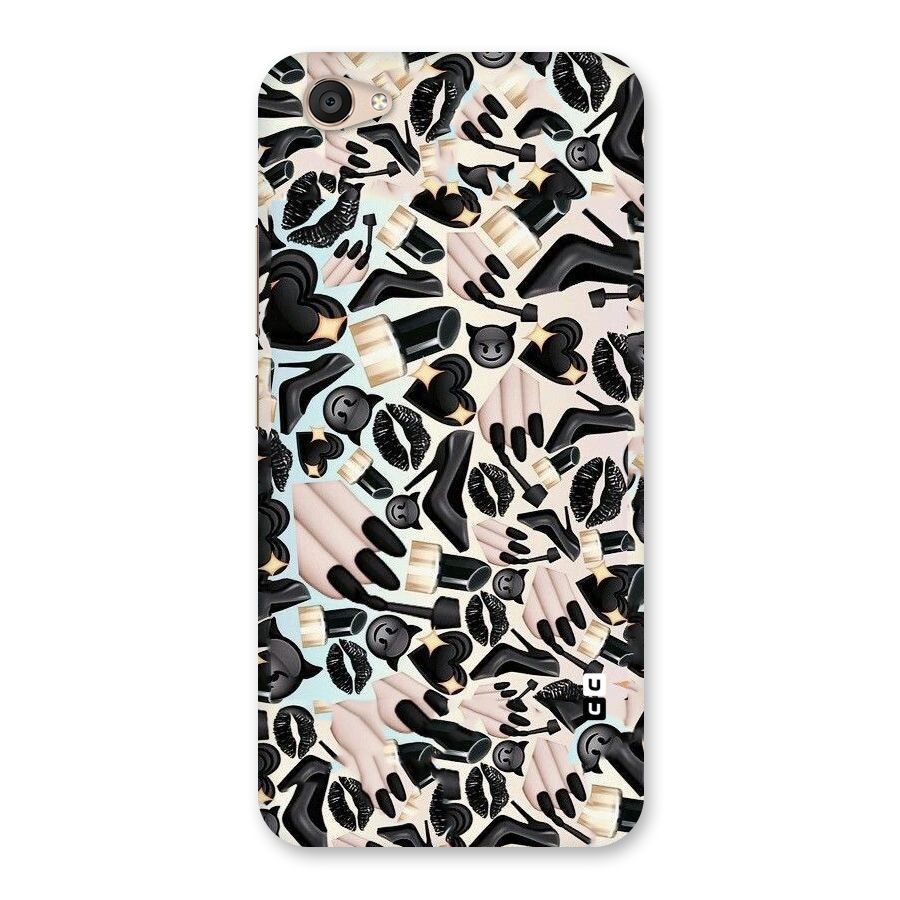 All Black Love Back Case for Vivo V5 Plus