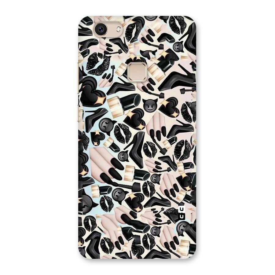 All Black Love Back Case for Vivo V7
