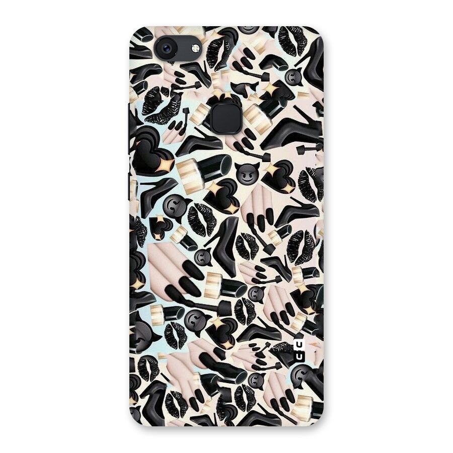 All Black Love Back Case for Vivo V7 Plus