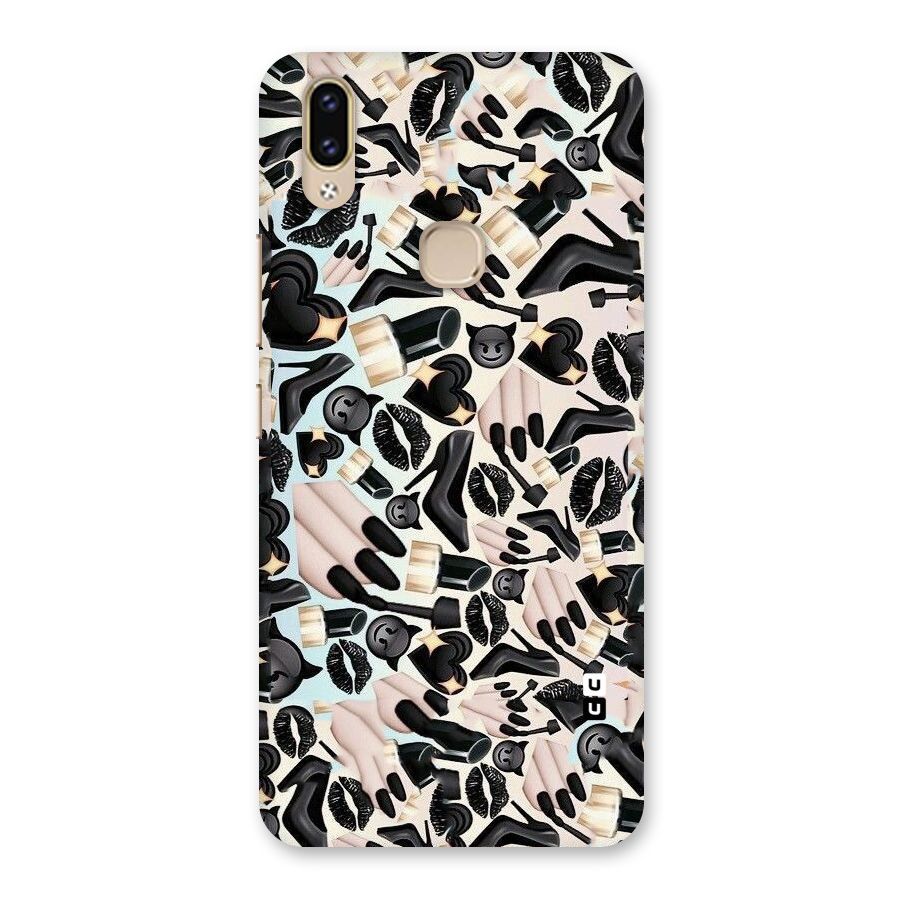 All Black Love Back Case for Vivo V9 Youth