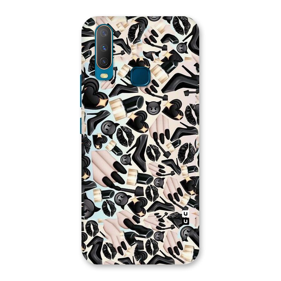 All Black Love Back Case for Vivo Y17