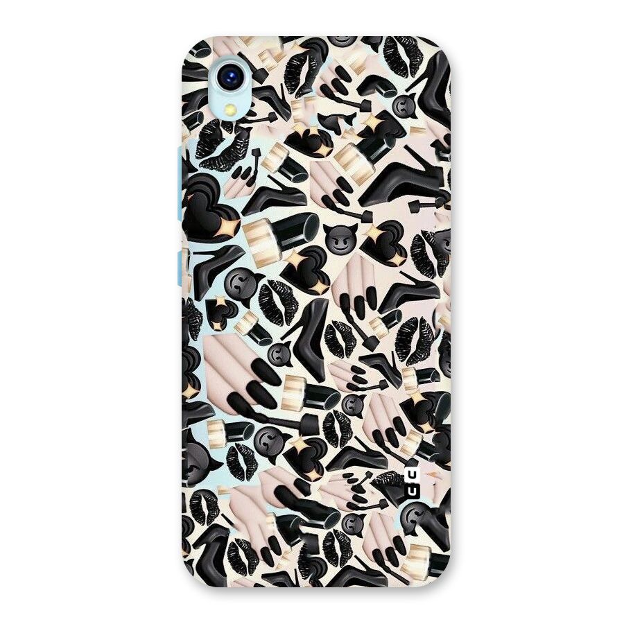 All Black Love Back Case for Vivo Y1s