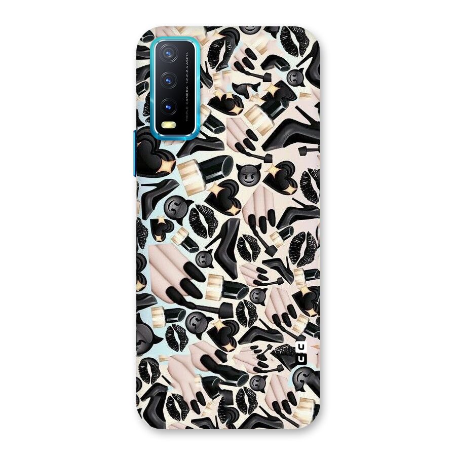 All Black Love Back Case for Vivo Y20G