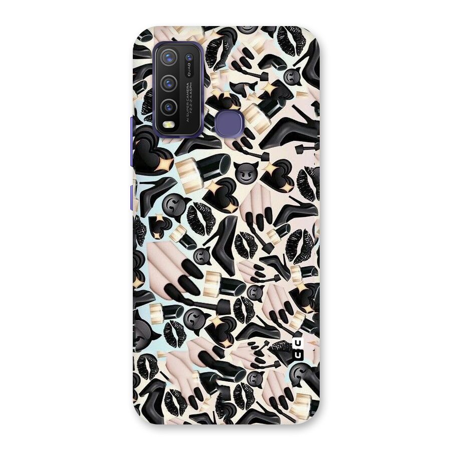 All Black Love Back Case for Vivo Y30