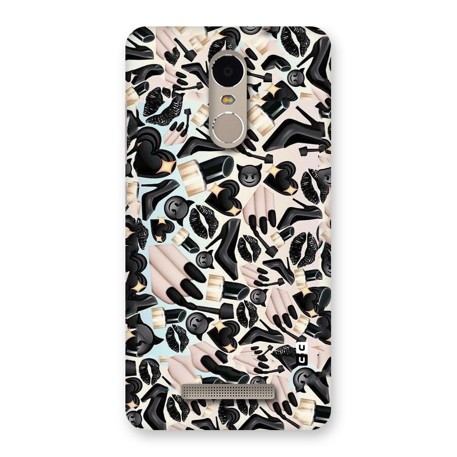 All Black Love Back Case for Xiaomi Redmi Note 3