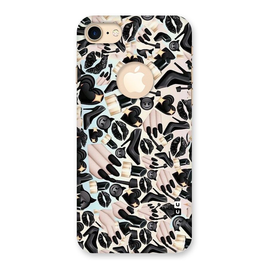 All Black Love Back Case for iPhone 7 Logo Cut