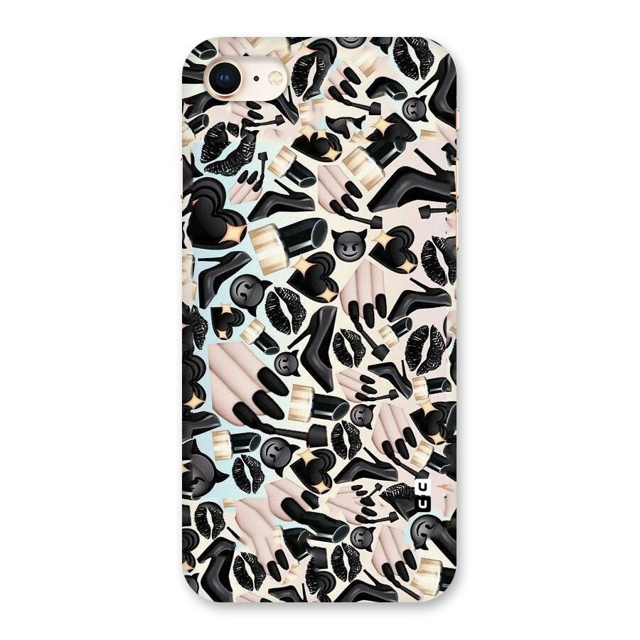 All Black Love Back Case for iPhone 8