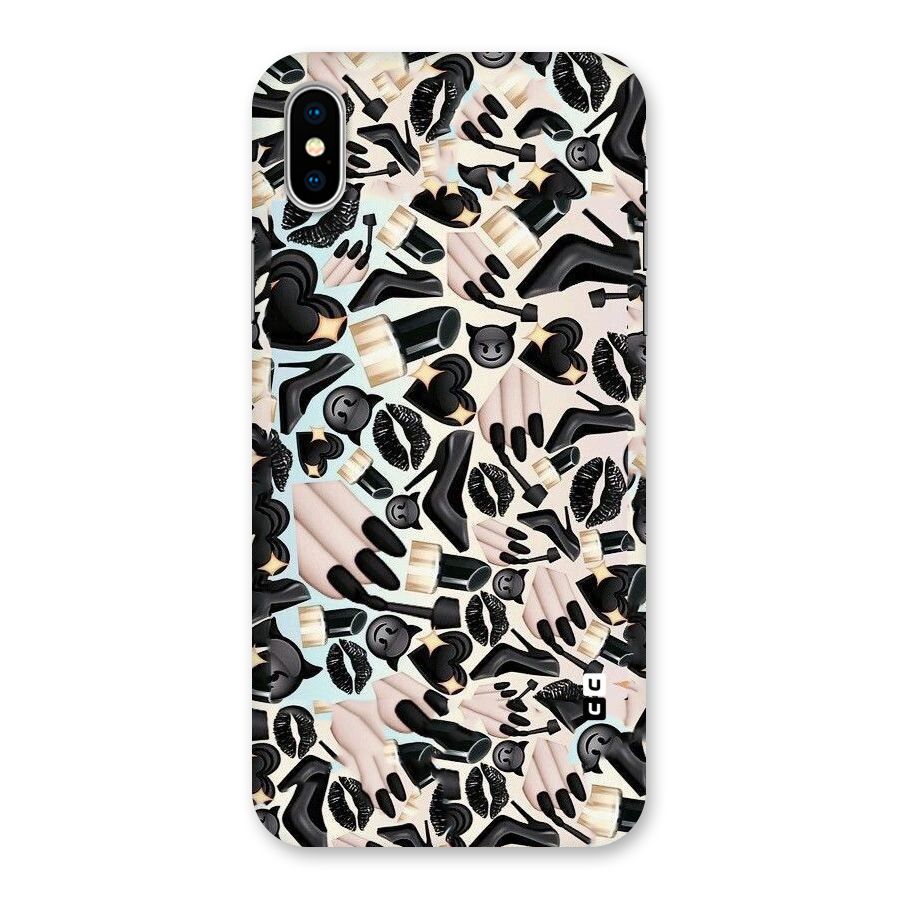 All Black Love Back Case for iPhone X