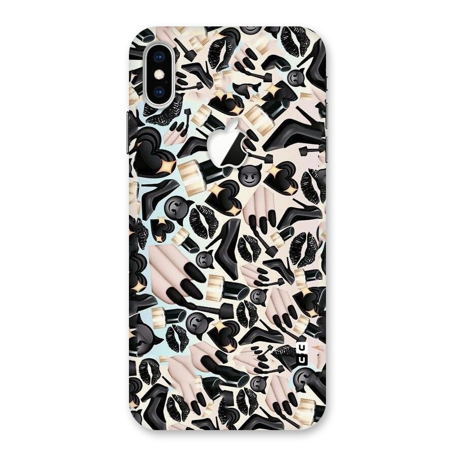 All Black Love Back Case for iPhone XS Max Apple Cut
