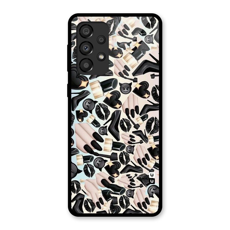 All Black Love Glass Back Case for Galaxy A33 5G