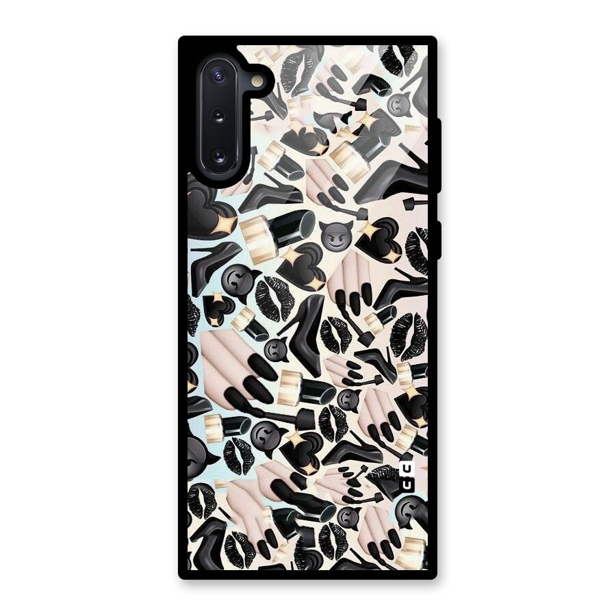 All Black Love Glass Back Case for Galaxy Note 10