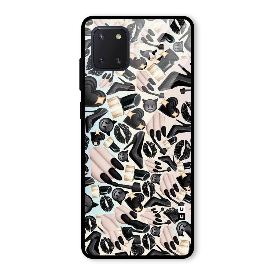 All Black Love Glass Back Case for Galaxy Note 10 Lite