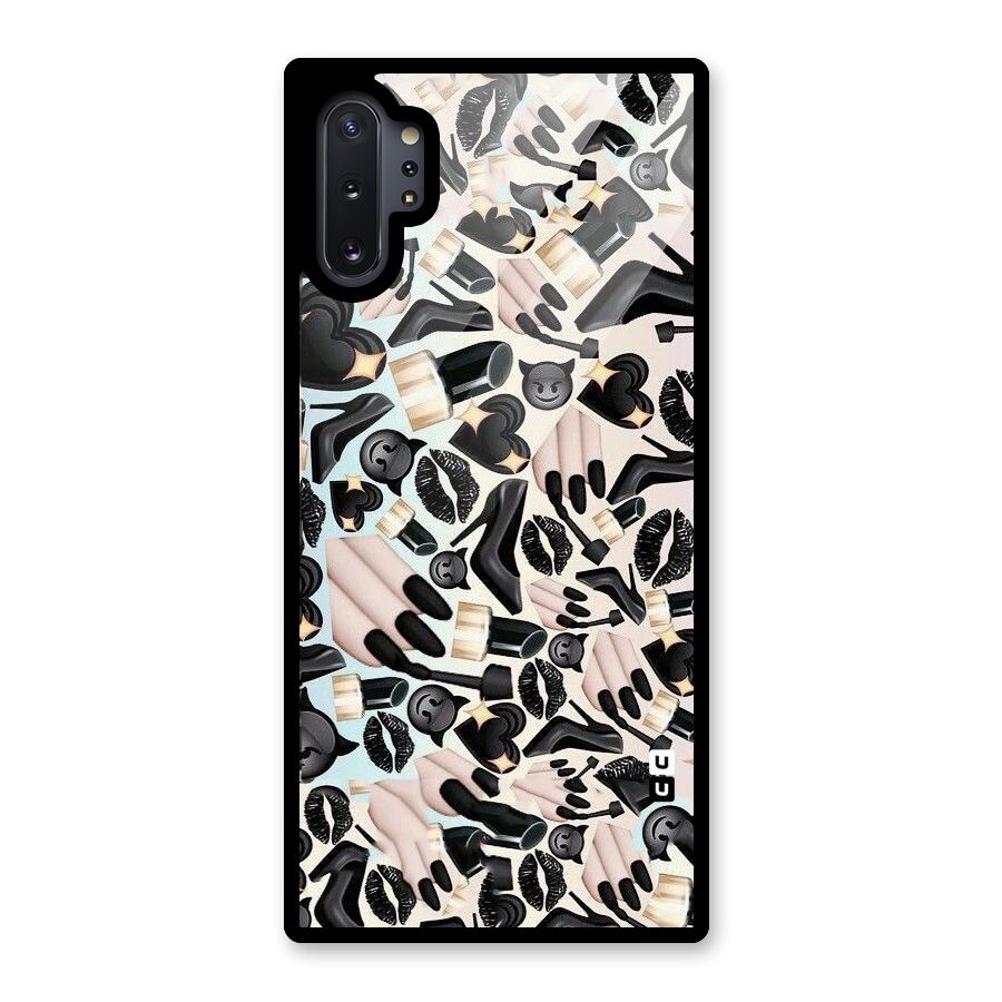 All Black Love Glass Back Case for Galaxy Note 10 Plus