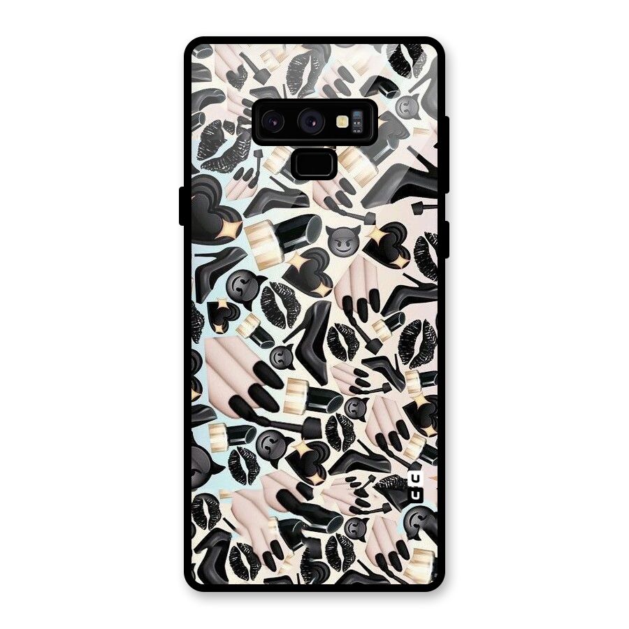 All Black Love Glass Back Case for Galaxy Note 9
