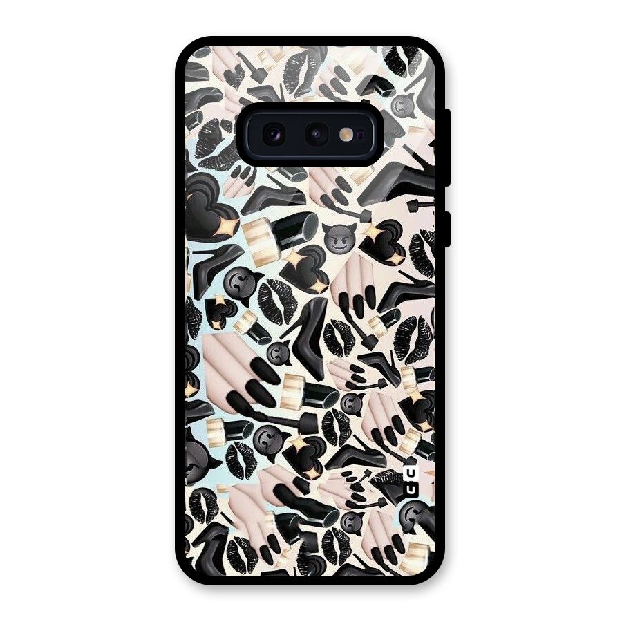 All Black Love Glass Back Case for Galaxy S10e