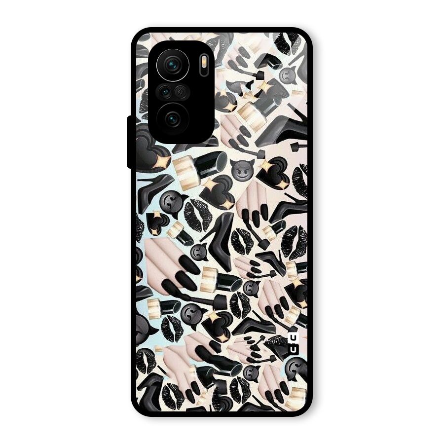 All Black Love Glass Back Case for Mi 11x
