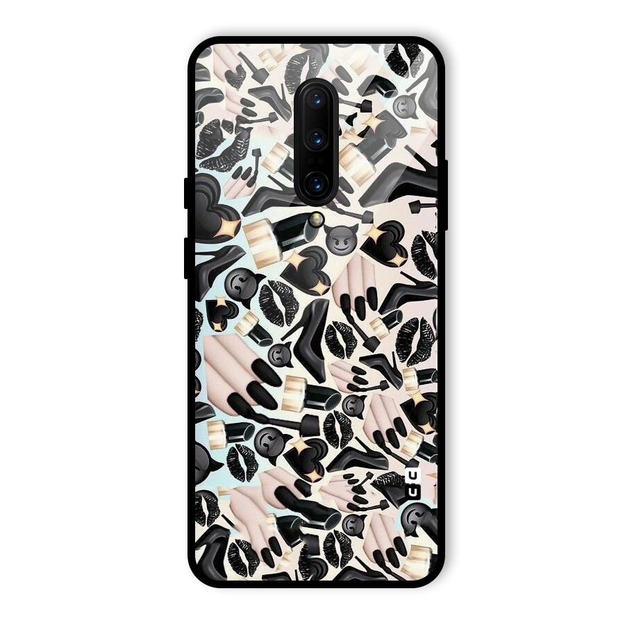 All Black Love Glass Back Case for OnePlus 7 Pro