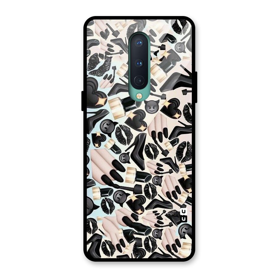 All Black Love Glass Back Case for OnePlus 8
