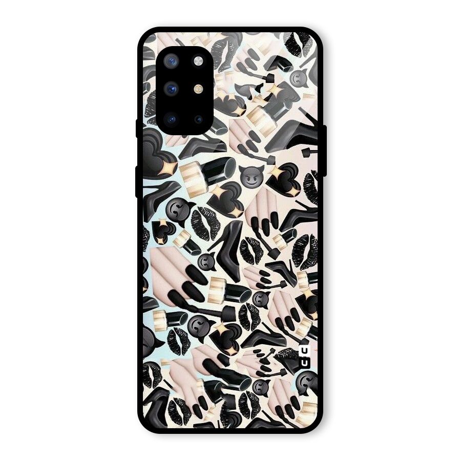 All Black Love Glass Back Case for OnePlus 8T