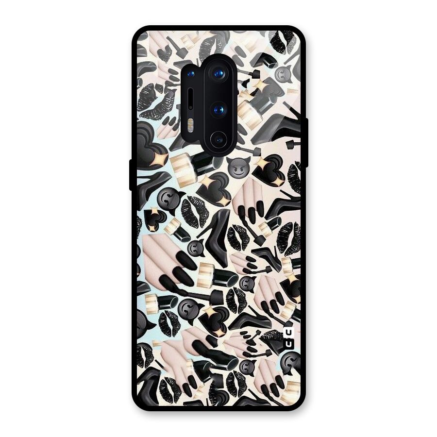 All Black Love Glass Back Case for OnePlus 8 Pro