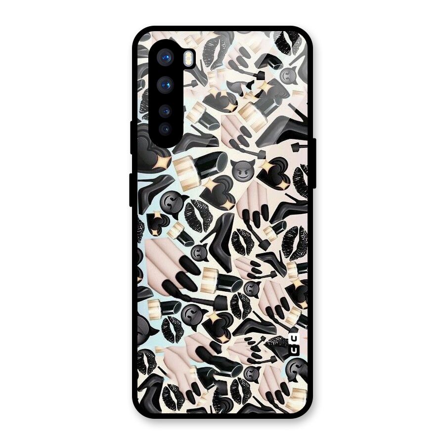All Black Love Glass Back Case for OnePlus Nord