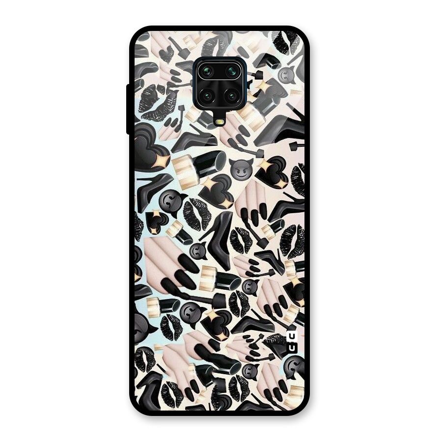 All Black Love Glass Back Case for Poco M2 Pro