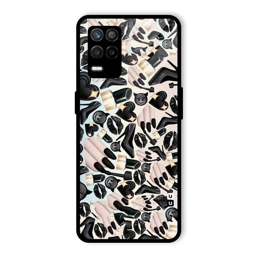 All Black Love Glass Back Case for Realme 9 5G