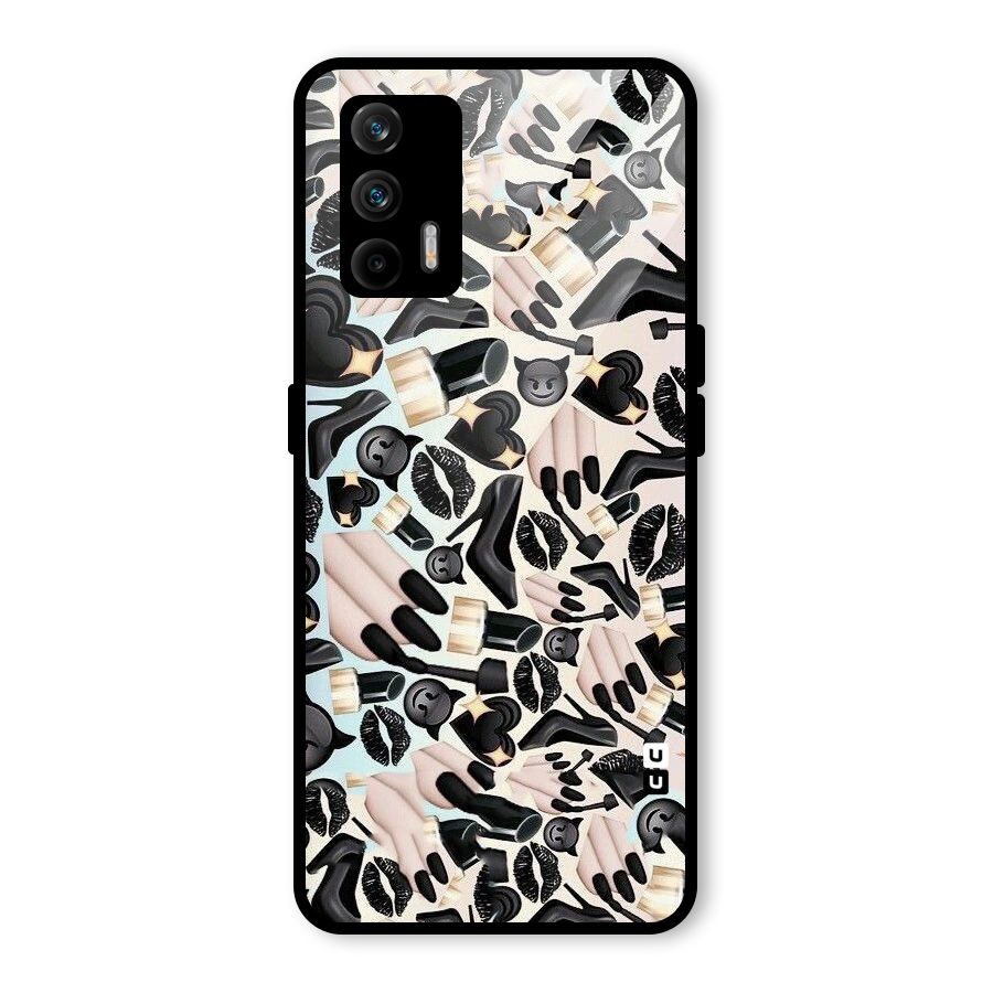 All Black Love Glass Back Case for Realme GT 5G