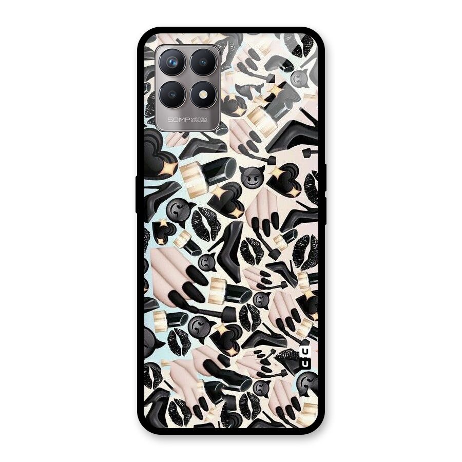 All Black Love Glass Back Case for Realme Narzo 50