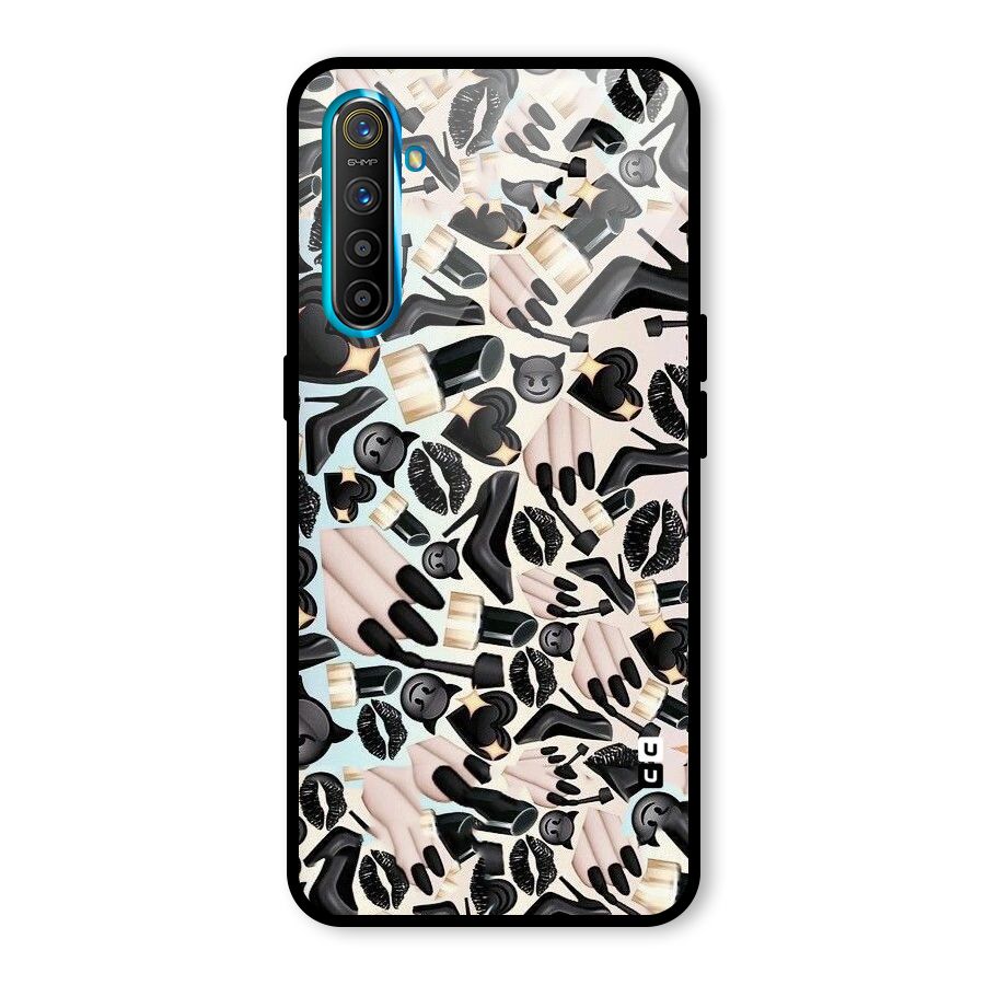 All Black Love Glass Back Case for Realme X2