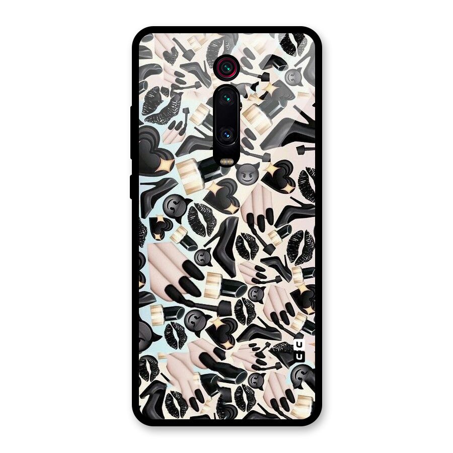 All Black Love Glass Back Case for Redmi K20 Pro
