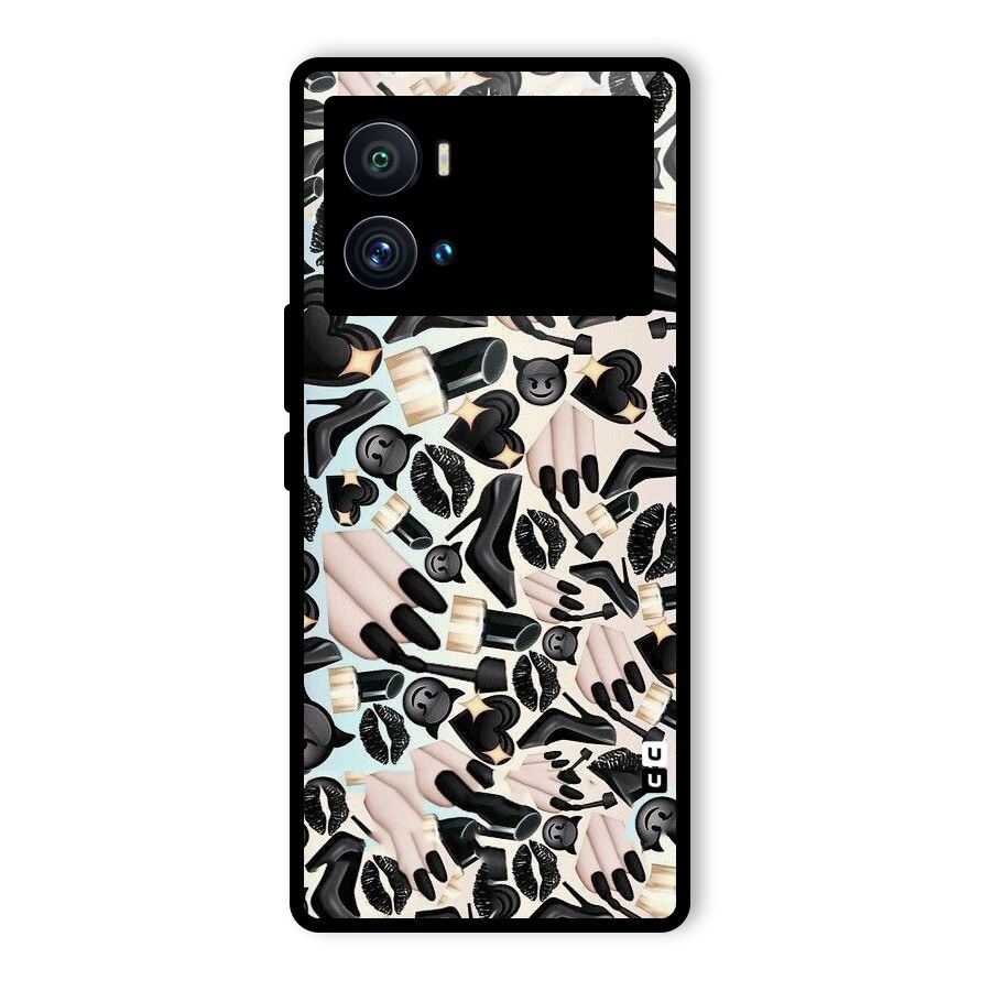 All Black Love Glass Back Case for Vivo iQOO 9 Pro