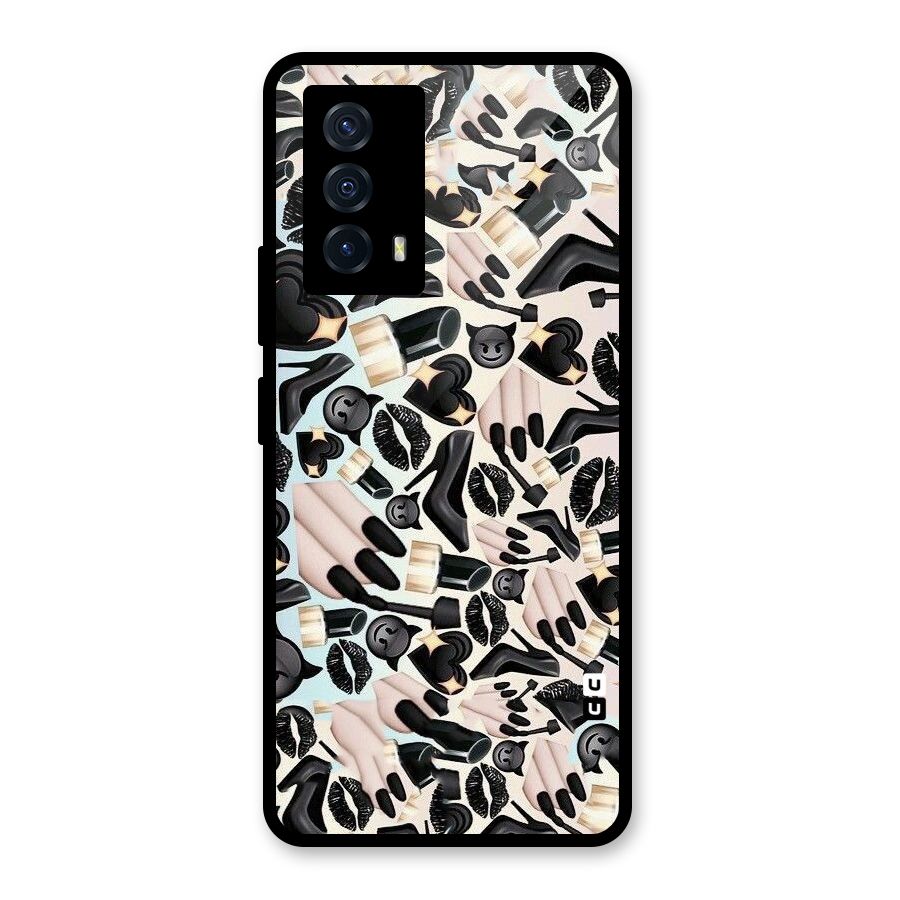 All Black Love Glass Back Case for Vivo iQOO Z5