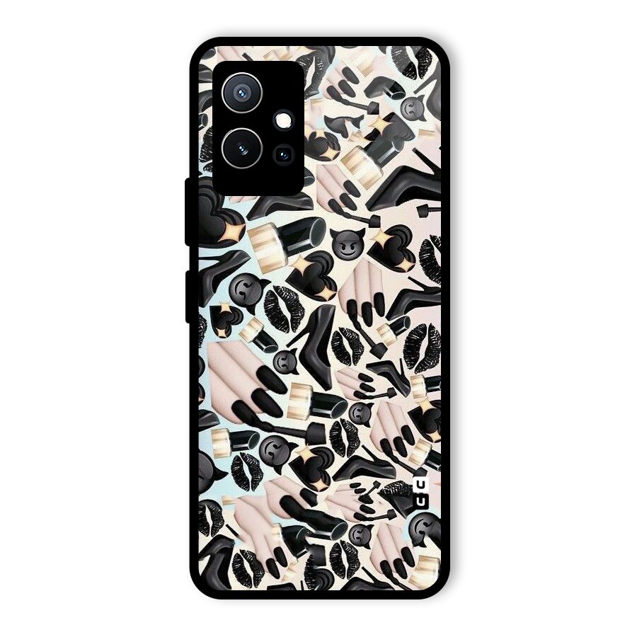 All Black Love Glass Back Case for Vivo iQOO Z6