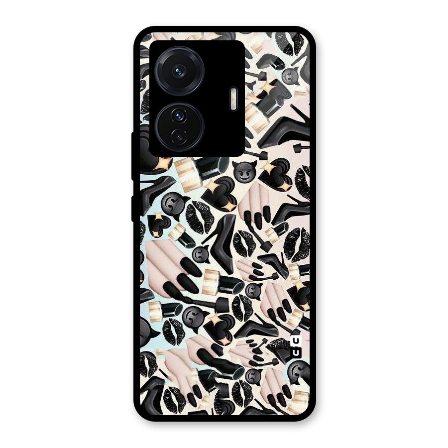 All Black Love Glass Back Case for Vivo iQOO Z6 Pro