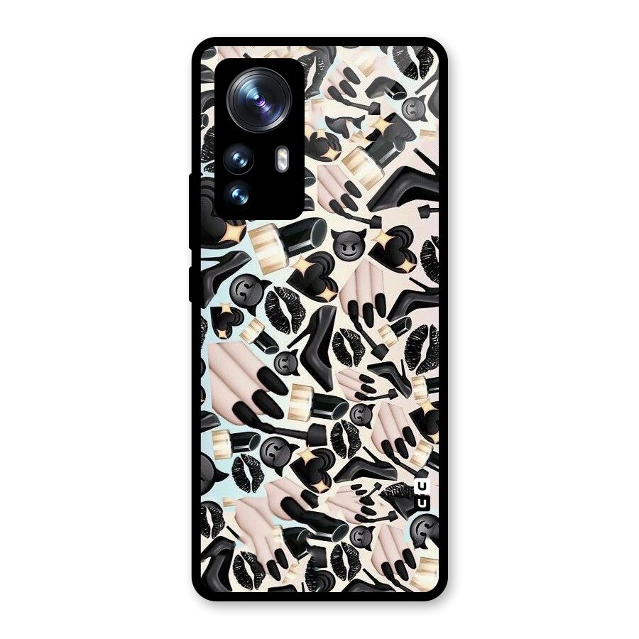 All Black Love Glass Back Case for Xiaomi 12 Pro
