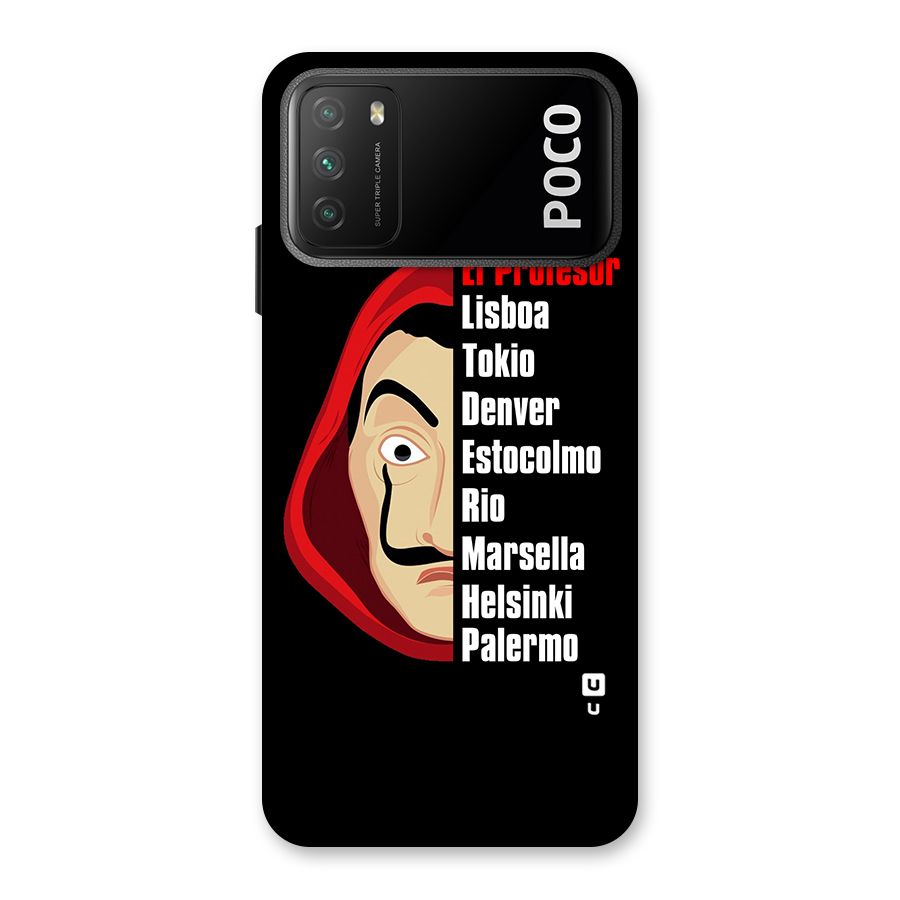 All Members Money Heist Back Case for Poco M3