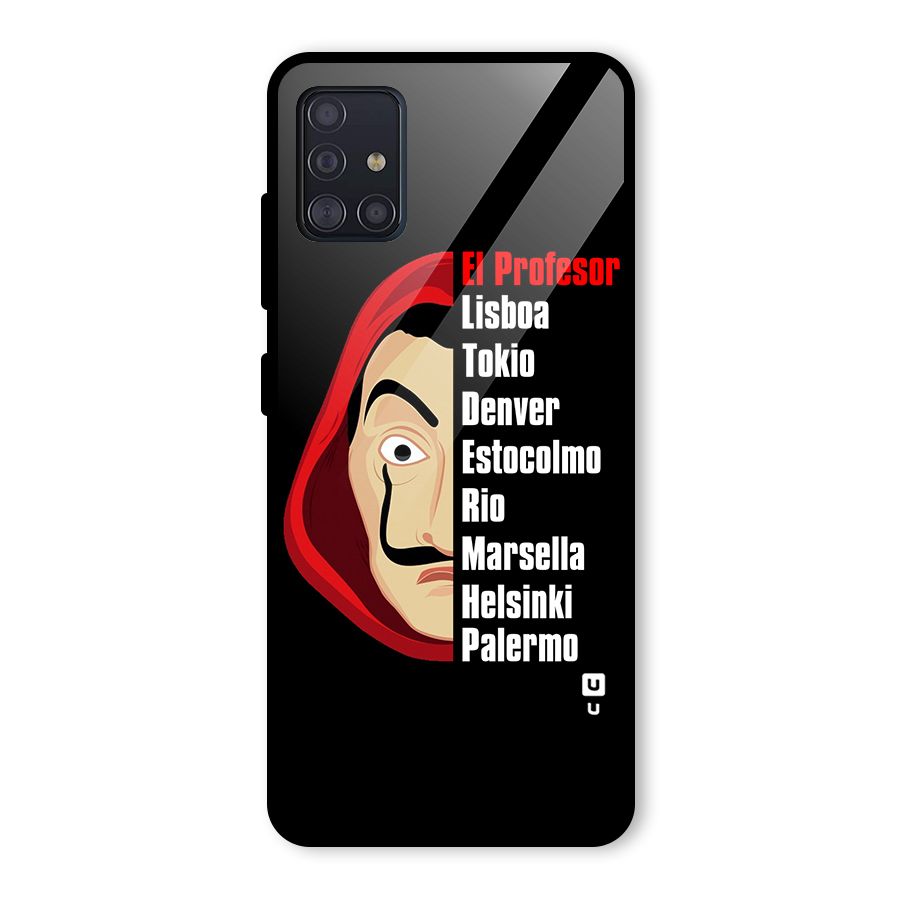 All Members Money Heist Glass Back Case for Galaxy A51