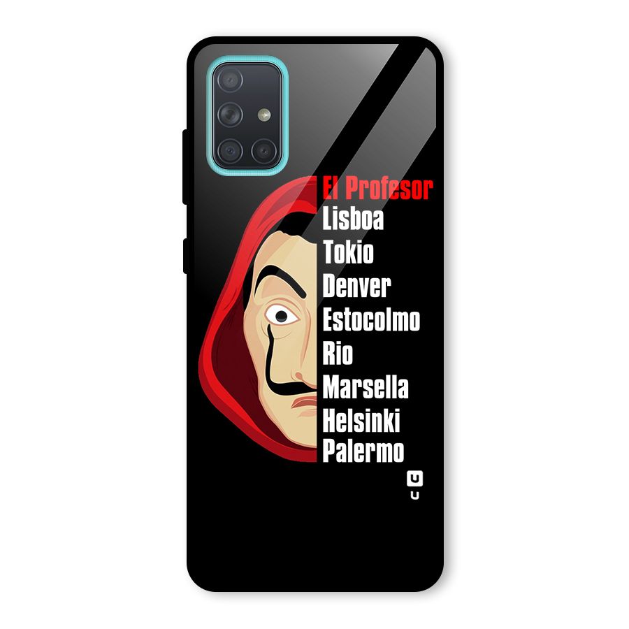 All Members Money Heist Glass Back Case for Galaxy A71
