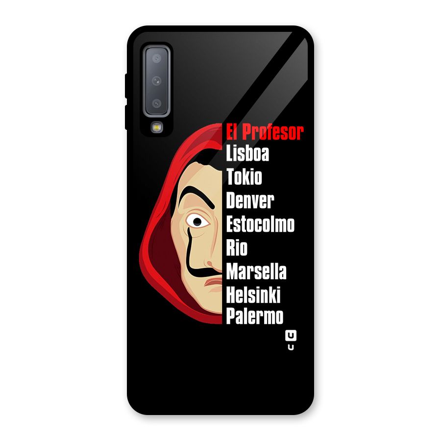 All Members Money Heist Glass Back Case for Galaxy A7 (2018)