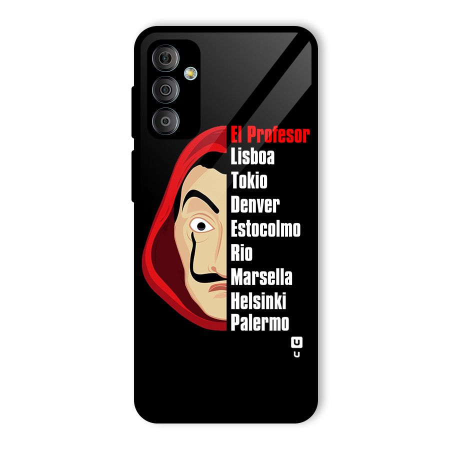 All Members Money Heist Glass Back Case for Galaxy F23