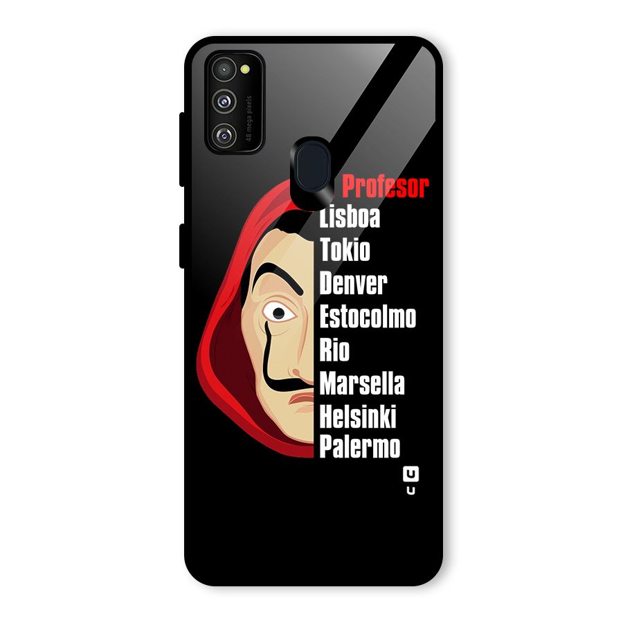 All Members Money Heist Glass Back Case for Galaxy M30s