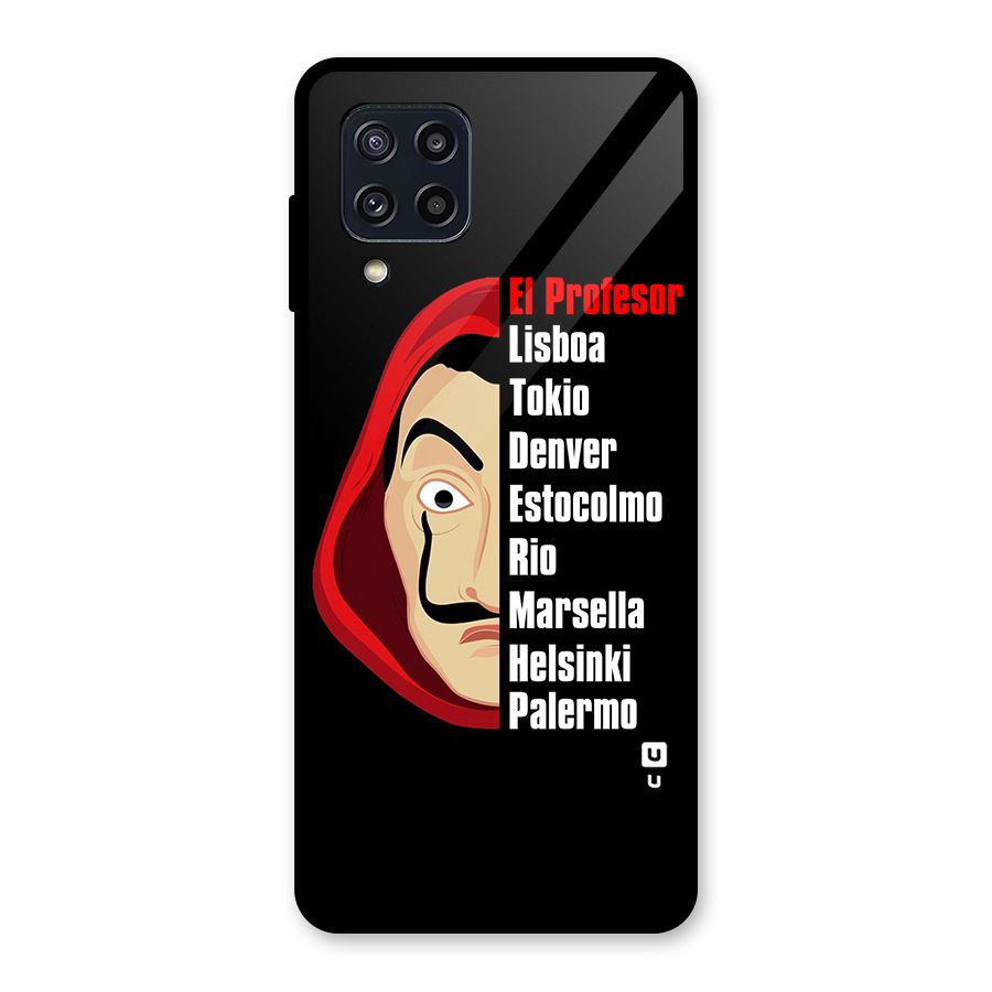 All Members Money Heist Glass Back Case for Galaxy M32