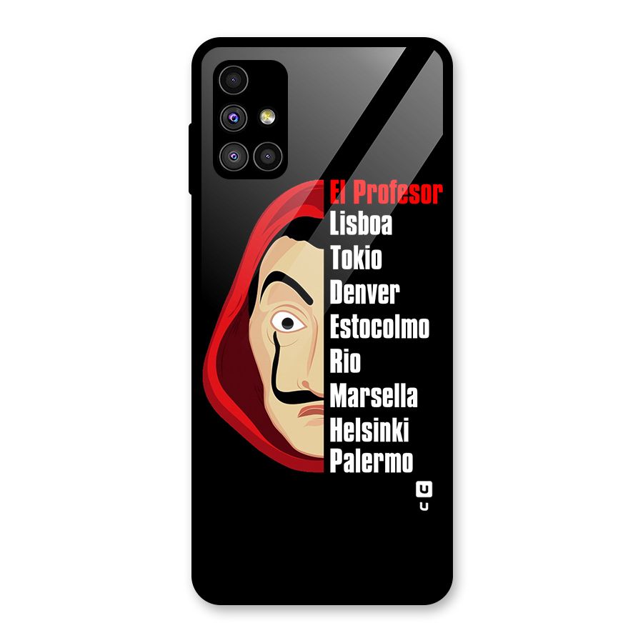 All Members Money Heist Glass Back Case for Galaxy M51
